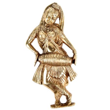 Brass Dancing Lady with Drum Door Handle