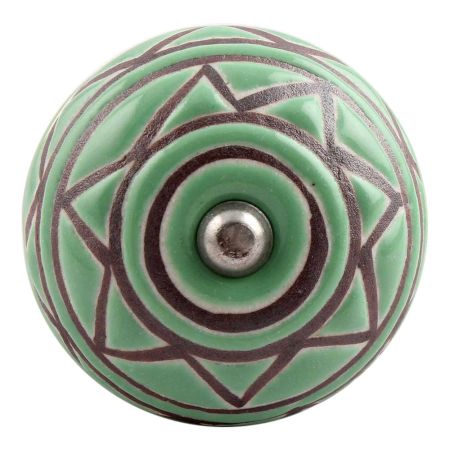 Pea Green Pattern Etched Ceramic Wine Stopper (Set of one piece)