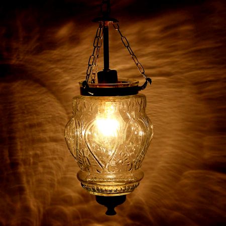 Clear Hanging glass light fixture Small Lamp