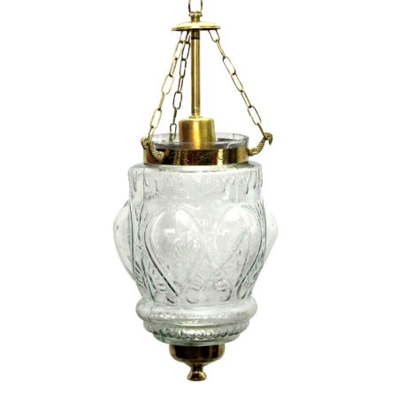 Clear Hanging glass light fixture Small Lamp