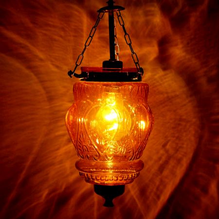 Amber Hanging glass light fixture Small Lamp