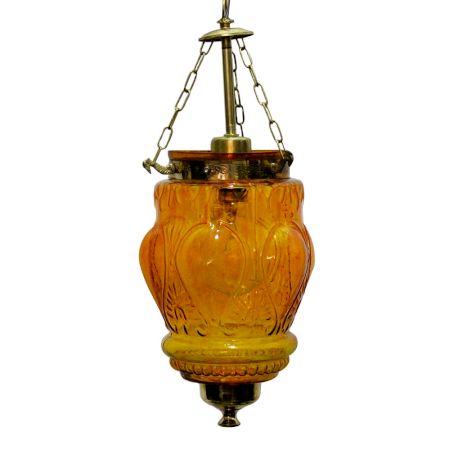 Amber Hanging glass light fixture Small Lamp