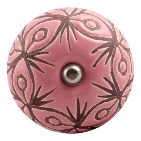 Pink Etched Ceramic Floral Wine Stopper (Set of one piece)