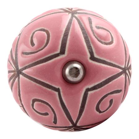 Pink Etched Ceramic Floral Wine Stopper (Set of one piece)
