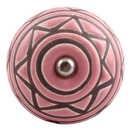 Pink Pattern Etched Ceramic Wine Stopper (Set of one piece)