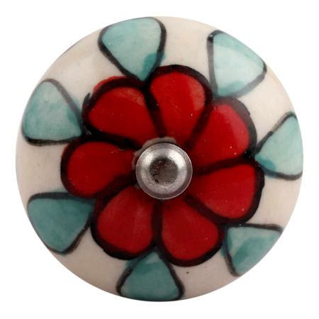 Red Flower Ceramic (Set of one Piece)