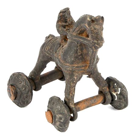 Brass Temple Toy with Wheels