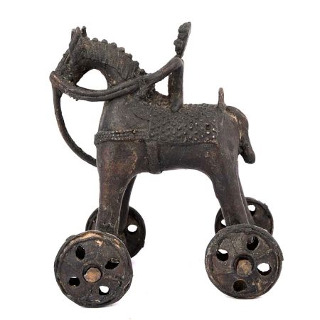 Indian Temple Toy Of Horse And Rider