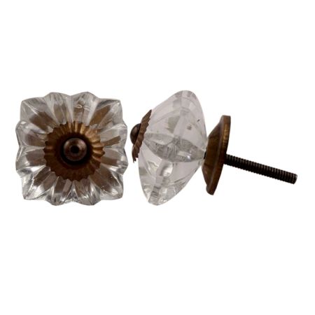 Clear Square Melon Glass Drawer Knob