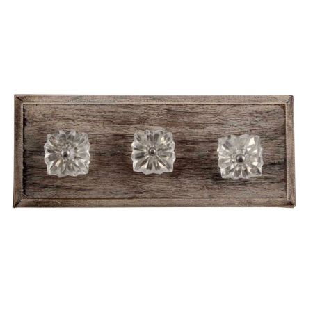 Clear Square Melon Glass Wooden Hooks