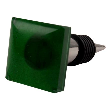 Green Square Flat Glass Wine Stopper (Set of one Piece)