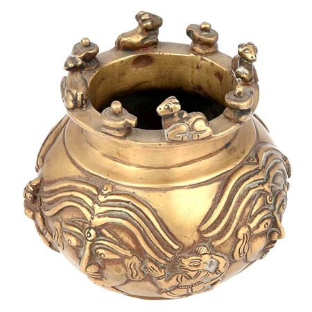 Ethnic Brass Sacred Nandi Kalash