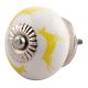 Yellow Running Rein Deer Pattern Ceramic Cabinet Knob