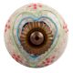 Mixed Color Heart Crackle Ceramic Drawer Knob