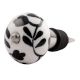 Black Leaf Flower Ceramic Wine Stopper (Set of one Piece)