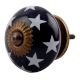 Navy Blue Star Ceramic Cabinet Knob