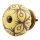 Yellow Etched Ceramic Floral Dresser Knob Online