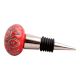 Red Etched Ceramic Floral Wine Stopper (Set of one piece)