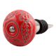 Red Leaf Flower Etched Ceramic Wine Stopper (Set of one piece)