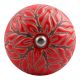 Red Amarylis Floral Etched Ceramic Wine Stopper (Set of one piece)