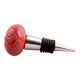 Red Amarylis Floral Etched Ceramic Wine Stopper (Set of one piece)