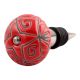 Red Etched Ceramic Floral Wine Stopper (Set of one piece)