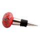Red Etched Ceramic Floral Wine Stopper (Set of one piece)