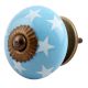 Turquoise Star Ceramic Cabinet Knob