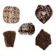 Set of 5 Piece New Mix Wooden Printing Block