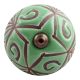 Pea Green Etched Ceramic Floral Cabinet Knob Online