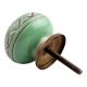 Pea Green Pattern Etched Ceramic Dresser Knob