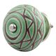 Pea Green Pattern Etched Ceramic Dresser Knob