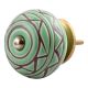 Pea Green Pattern Etched Ceramic Dresser Knob