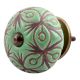 Pea Green Etched Ceramic Floral Dresser Knob Online