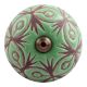 Pea Green Etched Ceramic Floral Dresser Knob Online