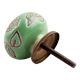 Pea Green Marigold Etched Ceramic Cabinet Knob
