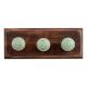 Pea Green Pattern Etched Ceramic Wooden Hooks