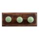 Pea Green Calla Lily Etched Ceramic Wooden Hooks
