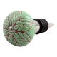 Pea Green Amarylis Etched Ceramic Wine Stopper (Set of one piece)