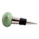 Pea Green Amarylis Etched Ceramic Wine Stopper (Set of one piece)
