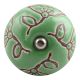 Pea Green Calla Lily Etched Ceramic Wine Stopper (Set of one piece)