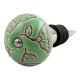 Pea Green Calla Lily Etched Ceramic Wine Stopper (Set of one piece)