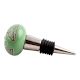 Pea Green Calla Lily Etched Ceramic Wine Stopper (Set of one piece)