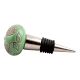 Pea Green Marigold Etched Ceramic Wine Stopper (Set of one piece)