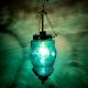Turquoise Hanging glass light fixture Small Lamp