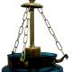 Turquoise Hanging glass light fixture Small Lamp