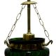 Green Hanging glass light fixture Small Lamp