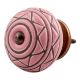 Pink Pattern Etched Ceramic Dresser Knob