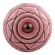 Pink Pattern Etched Ceramic Dresser Knob