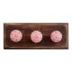 Pink Etched Ceramic Wooden Hooks